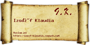 Izsóf Klaudia névjegykártya