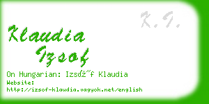 klaudia izsof business card